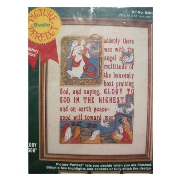 Glory to God Bucilla Stitchery Picture Nativity Christmas 82030 - Picture 6 of 8